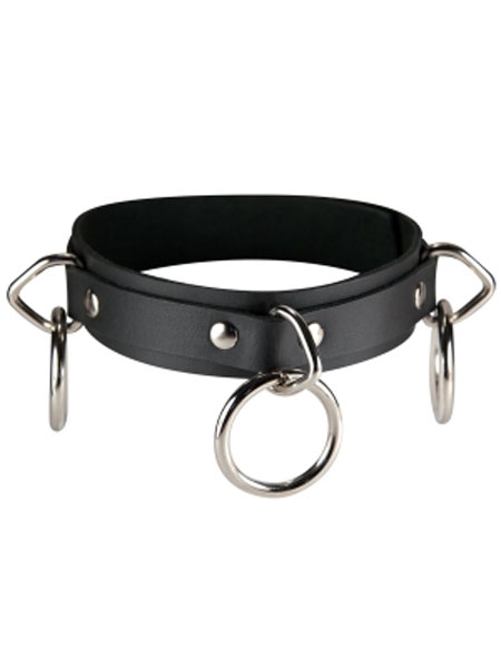 3 Ring Slave Leather LXB Collar - Small