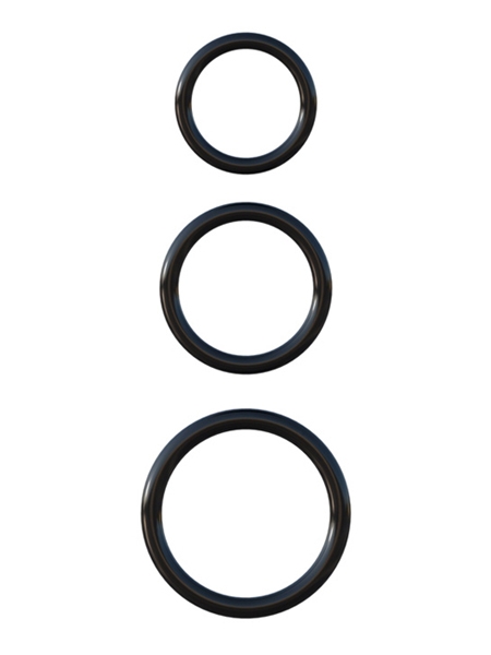 C-Ringz Silicone 3-Ring Stamina Set Black