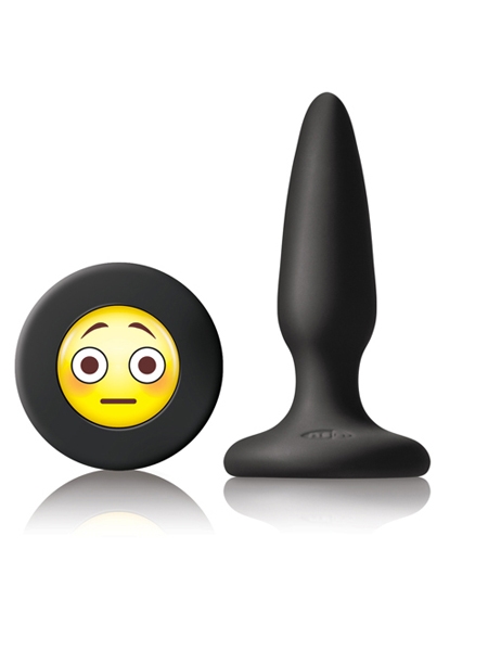 OMG Mini black silicone plug with Emoji Face - Mojis