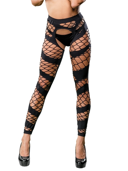 Wild Design Mesh Crotchless 2 in 1 Legging  - Beverly Hills Naughty Girl