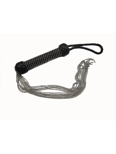 Metal Chain Flogger with Leather Handle - Ego
