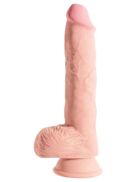 King Cock Plus - Fat Triple Density Dildo with Balls (10 in) | Damaged box