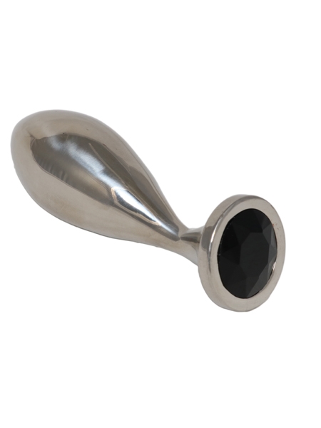 Black Large Curved Stainless Steel Butt Plug - Ego