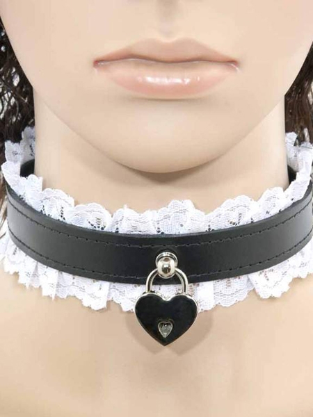 Small Fancy Collar with Heart and White Lace