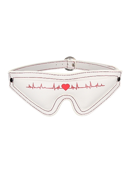 White Nurse Themed Leather Eyemask - Ouch!