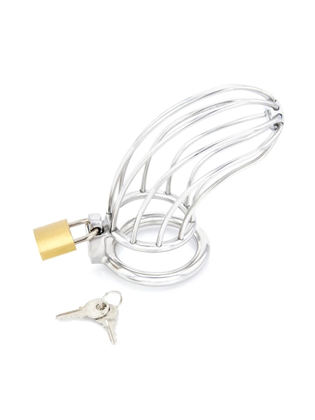 Male Chastity Device - Chrome Bird Cage - Large - XBLISS