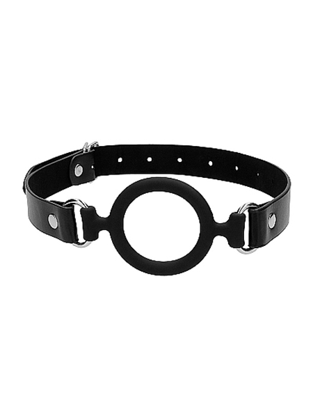 Silicone Ring Gag with Adjustable Bonded Leather Straps - Ouch