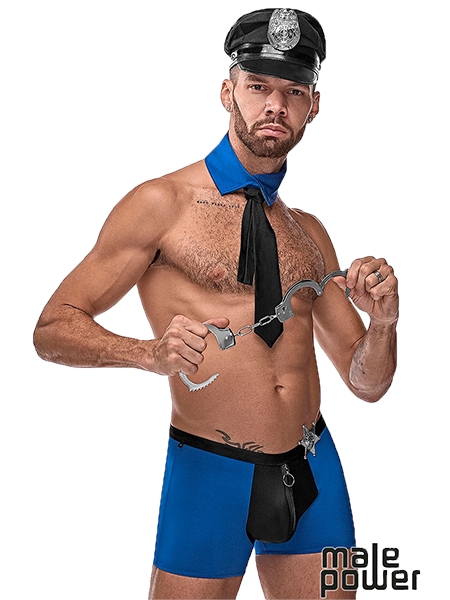 3-Piece Sexy Police Officer Costume - Male Power